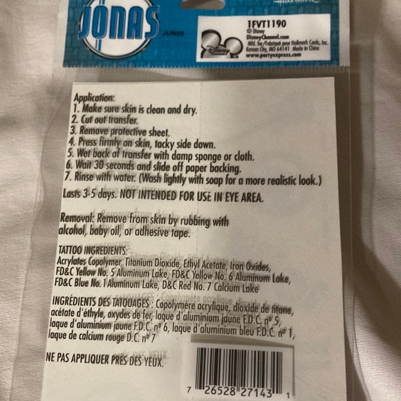 Lot Of 3 Jonas Brothers Temporary Tattoos - Picture 3 of 4